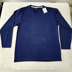 5B Style Navy Blue UPF 20 Long SL Crewneck  Beach Outdoor Shirt Men Sz XL NWT